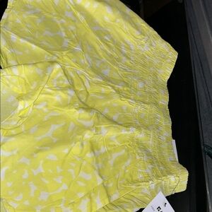 Yellow and White Patterned Shorts